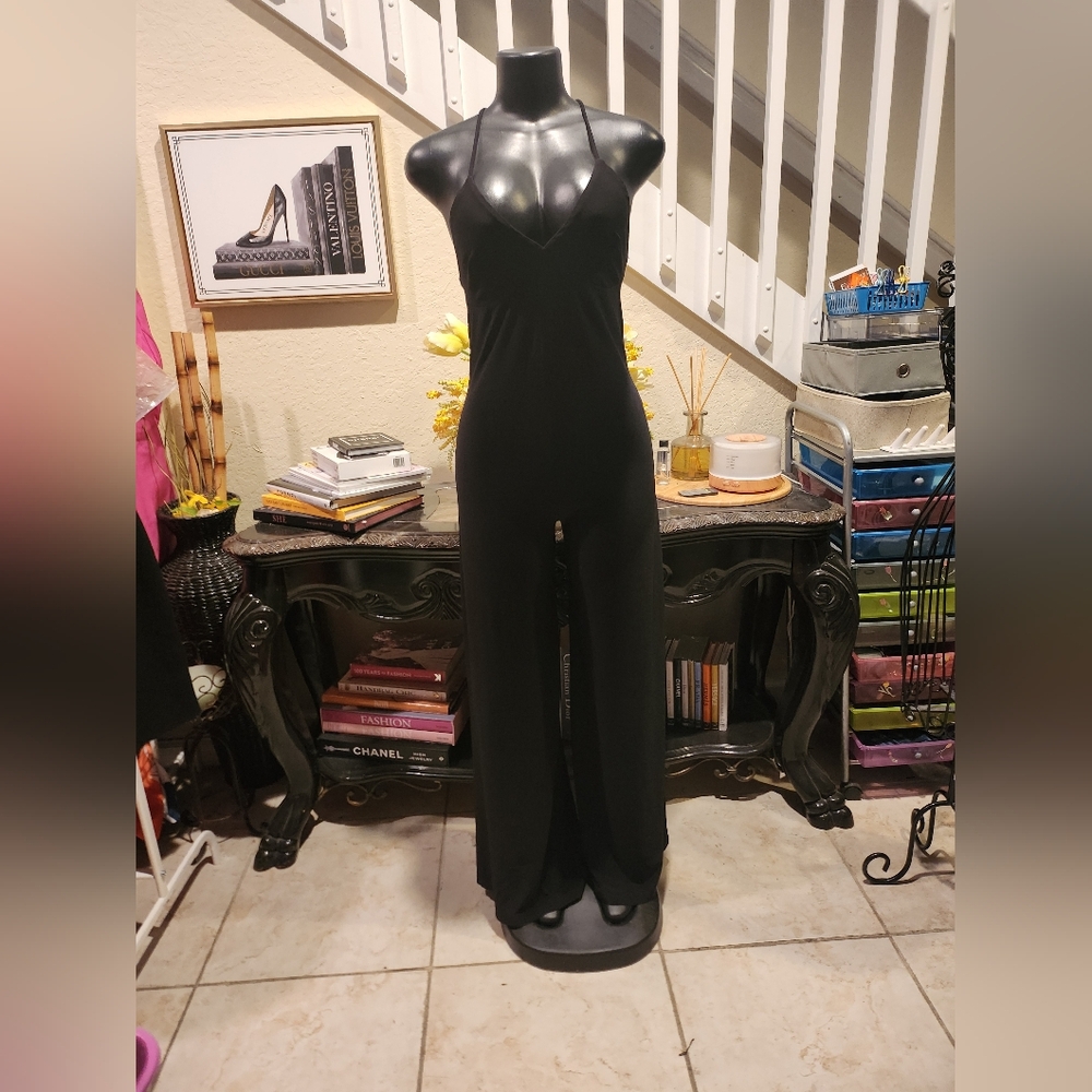Norma Kamali LOW BACK SLIP jumpsuit size M - Picture 3 of 5